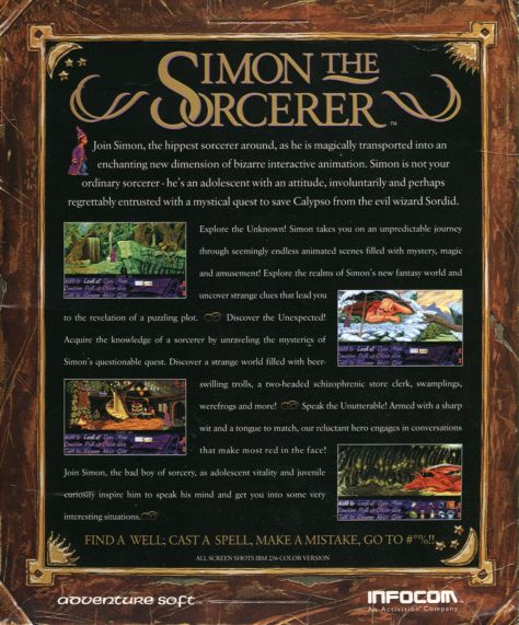 Back Cover for Simon the Sorcerer (DOS)