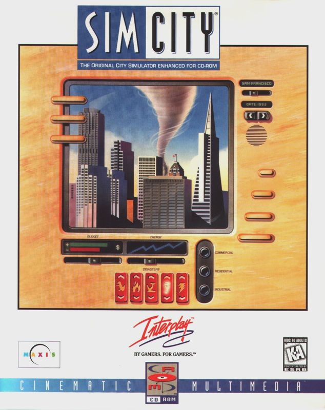 Front Cover for SimCity: Enhanced CD-ROM (DOS) (Interplay re-release)