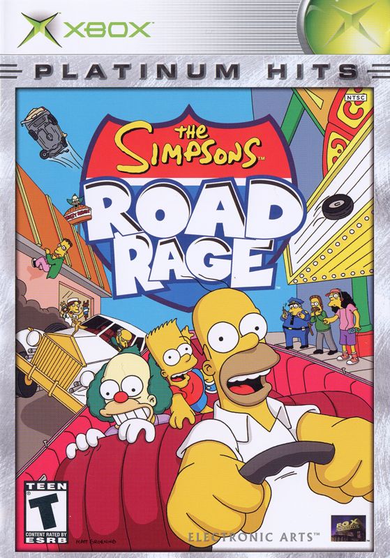 Front Cover for The Simpsons: Road Rage (Xbox) (Platinum Hits)