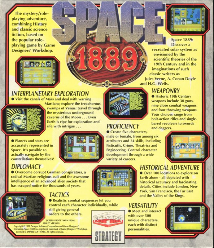 Back Cover for Space 1889 (DOS)