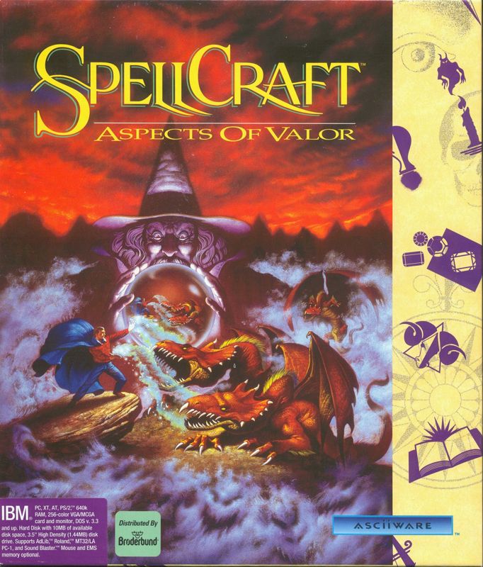 Spellcraft Aspects of Valor (PC, store IBM) 1992 ASCII Video Game - Complete in Box