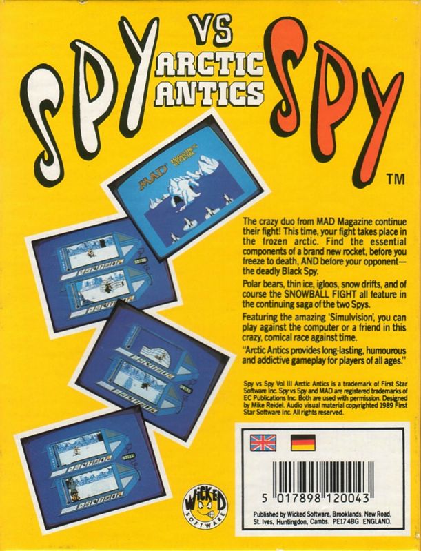Back Cover for Spy vs. Spy III: Arctic Antics (Amiga)