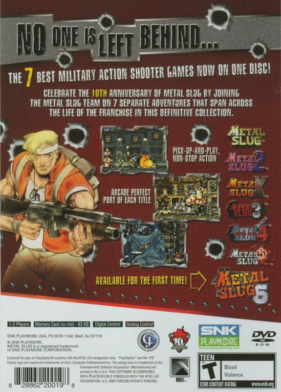 Back Cover for Metal Slug: Anthology (PlayStation 2)