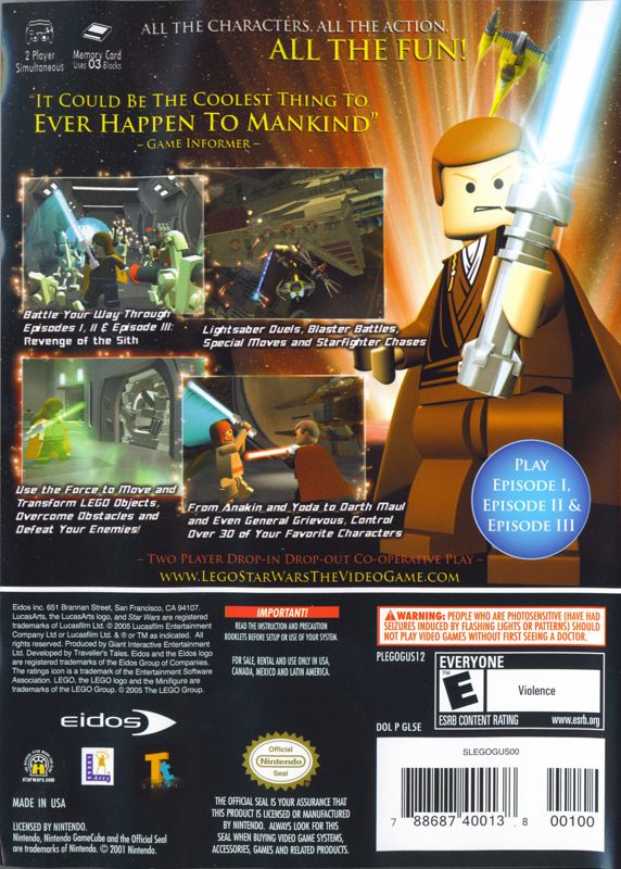 Back Cover for LEGO Star Wars: The Video Game (GameCube)