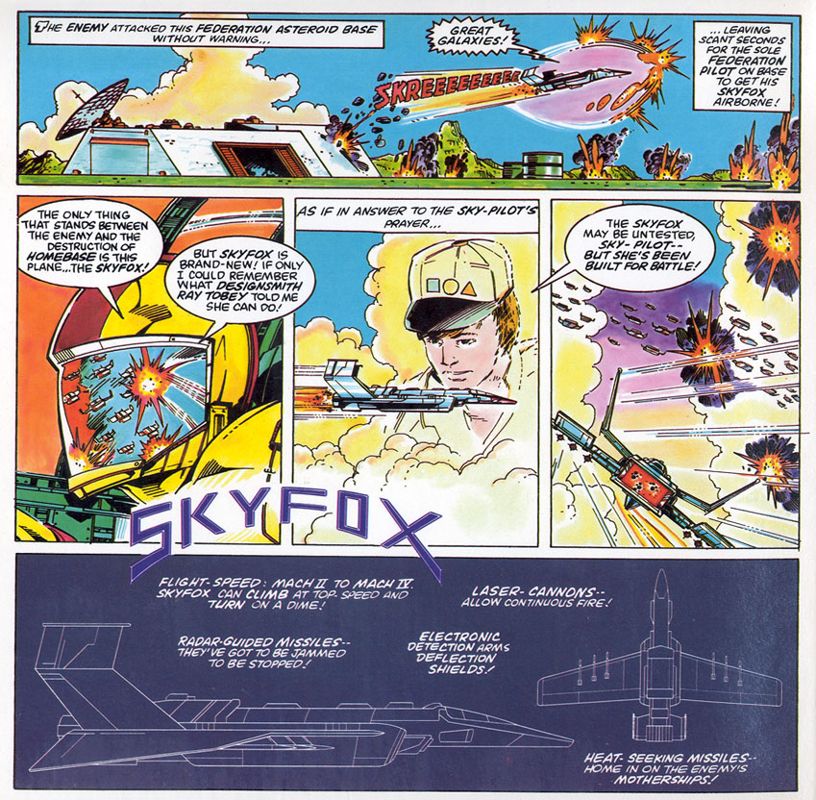 Inside Cover for Skyfox (Apple II): Left Flap