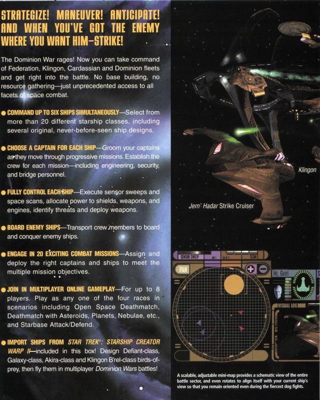 Inside Cover for Star Trek: Deep Space Nine - Dominion Wars (Windows): Left Flap