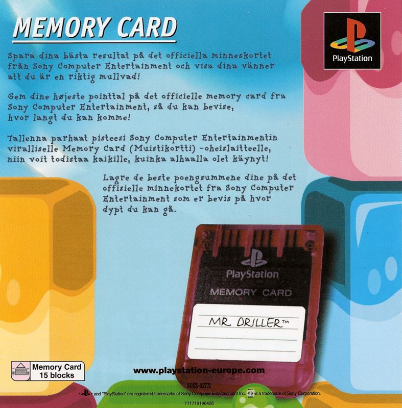 Inside Cover for Mr. Driller (PlayStation)