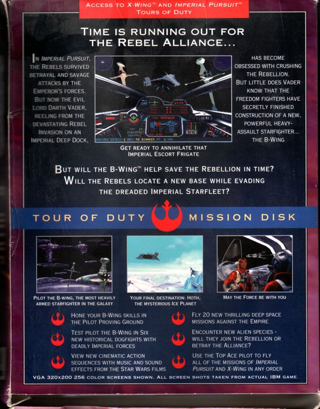 Back Cover for Star Wars: X-Wing - B-Wing (DOS)