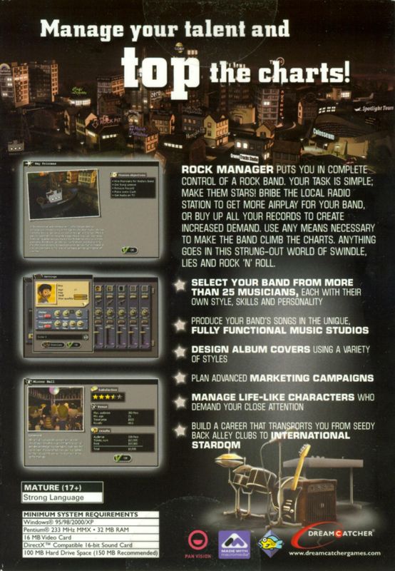 Back Cover for Rock Manager (Windows)