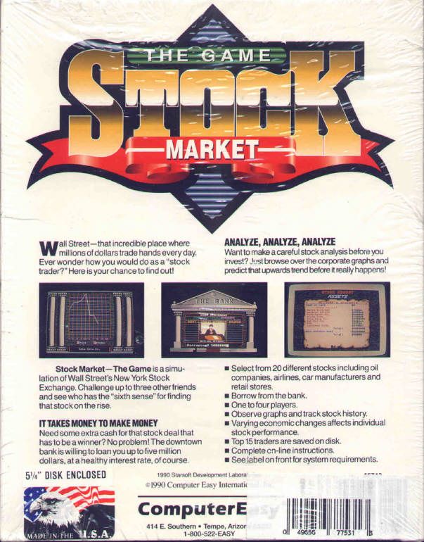 Back Cover for Stock Market: The Game (DOS)