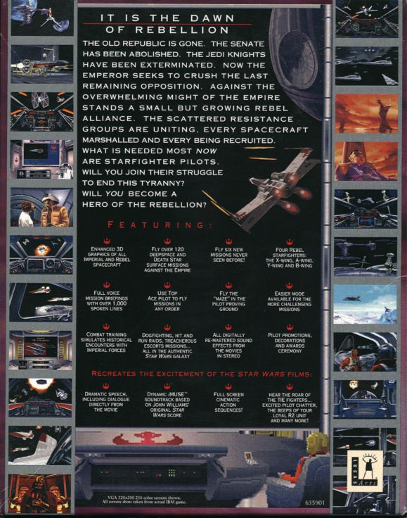 Back Cover for Star Wars: X-Wing - Collector's CD-ROM (DOS)