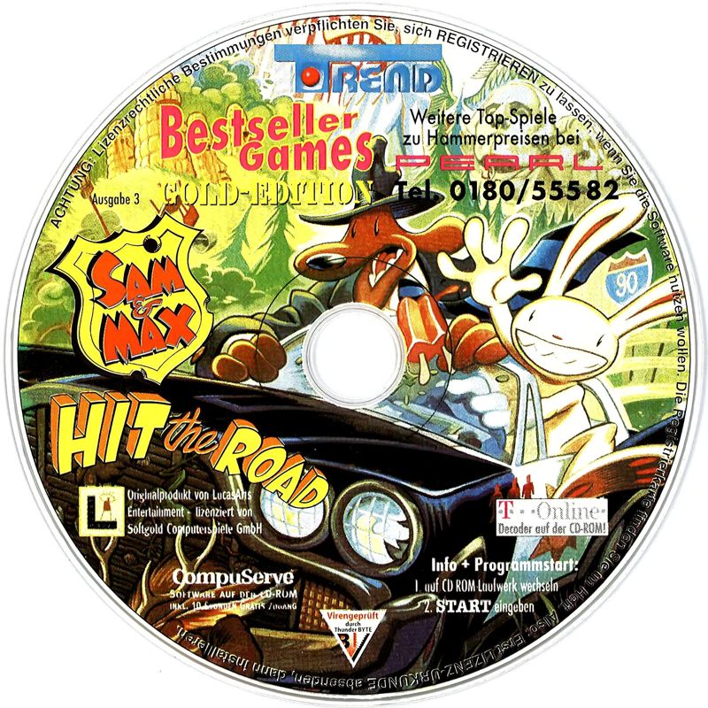 Media for Sam & Max: Hit the Road (DOS) (Covermount BestSeller Games Gold Edition #03)