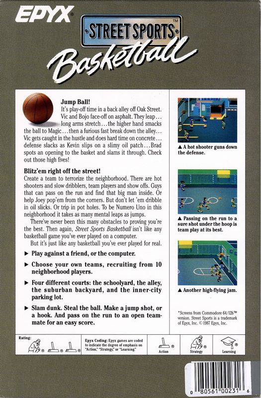 Back Cover for Street Sports Basketball (DOS)