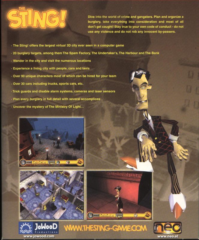 Back Cover for The Sting! (Windows)