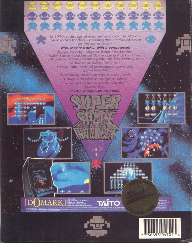 Back Cover for Taito's Super Space Invaders (DOS) (Slash budget release)