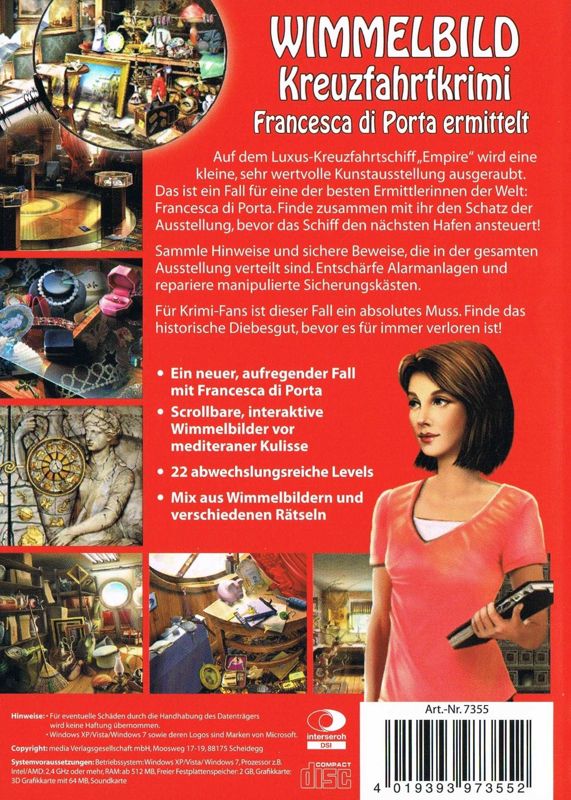 Back Cover for Insider Tales: The Stolen Venus 2 (Windows) (media Verlagsgesellschaft release)