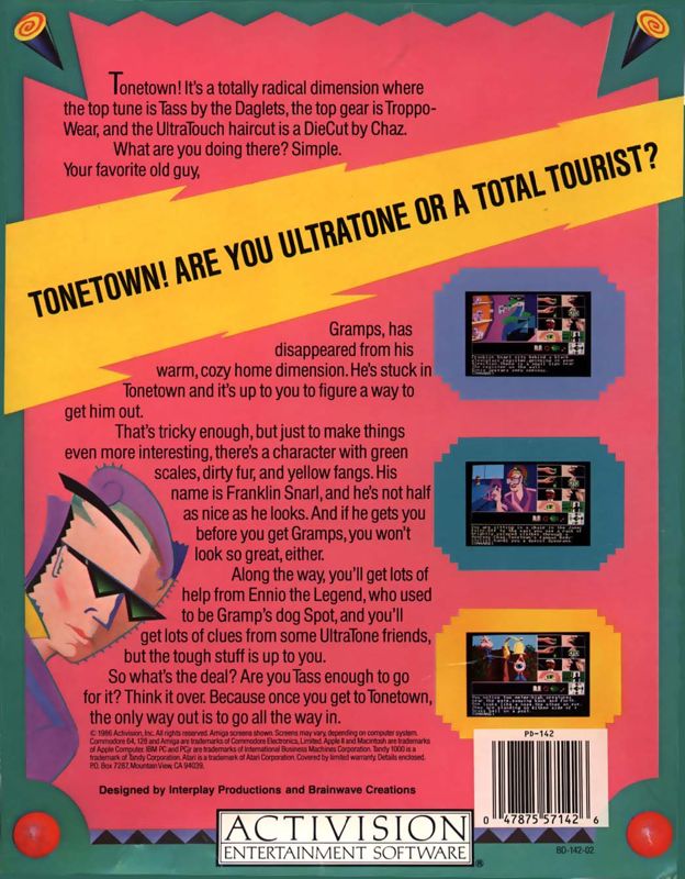 Back Cover for Tass Times in Tonetown (PC Booter)