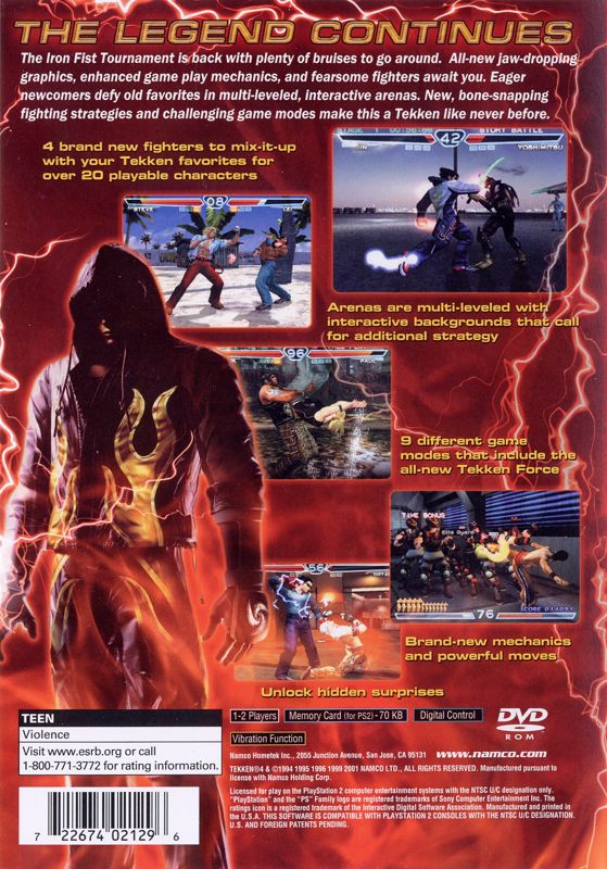 Back Cover for Tekken 4 (PlayStation 2)