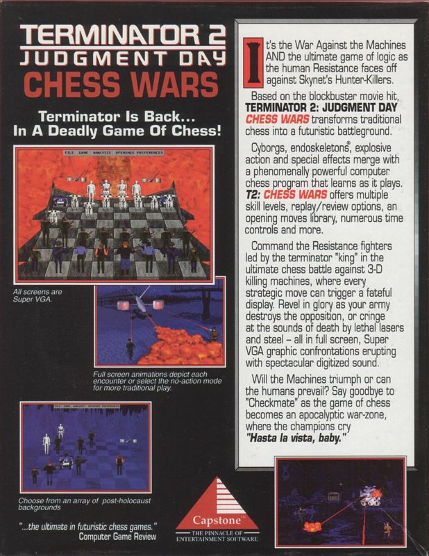 Back Cover for Terminator 2: Judgment Day - Chess Wars (DOS)