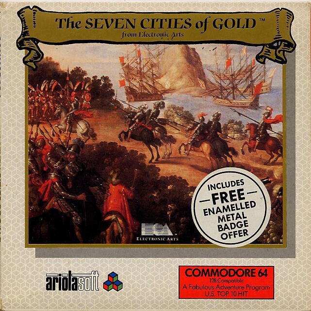 Front Cover for The Seven Cities of Gold (Commodore 64) (Ariolasoft Release in small folder)