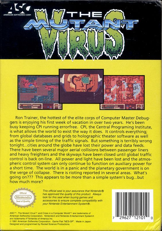 Back Cover for The Mutant Virus (NES)