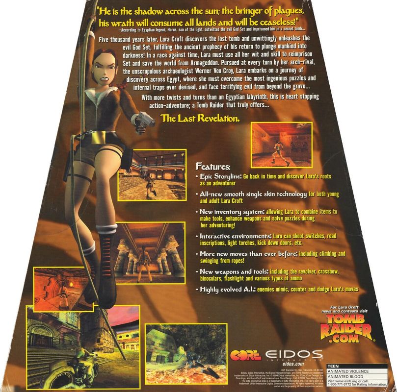 Back Cover for Tomb Raider: The Last Revelation (Windows)