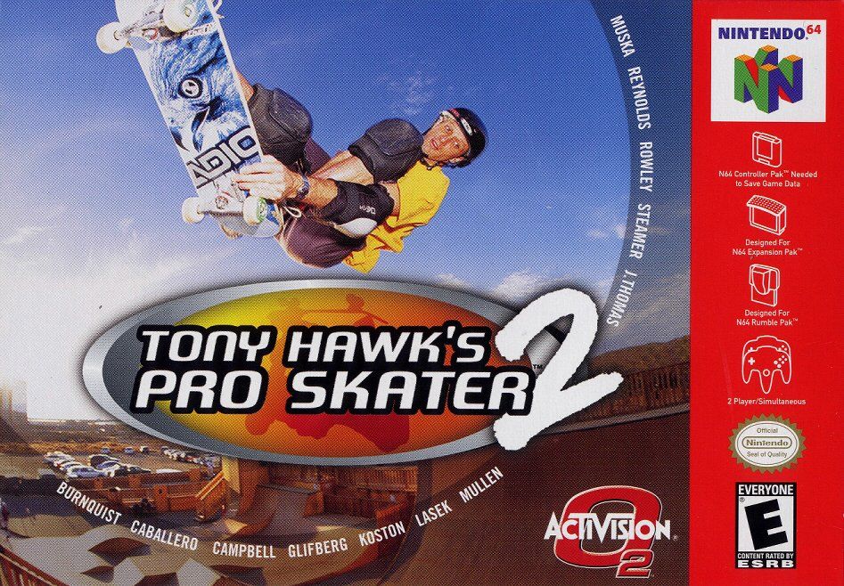 Front Cover for Tony Hawk's Pro Skater 2 (Nintendo 64)