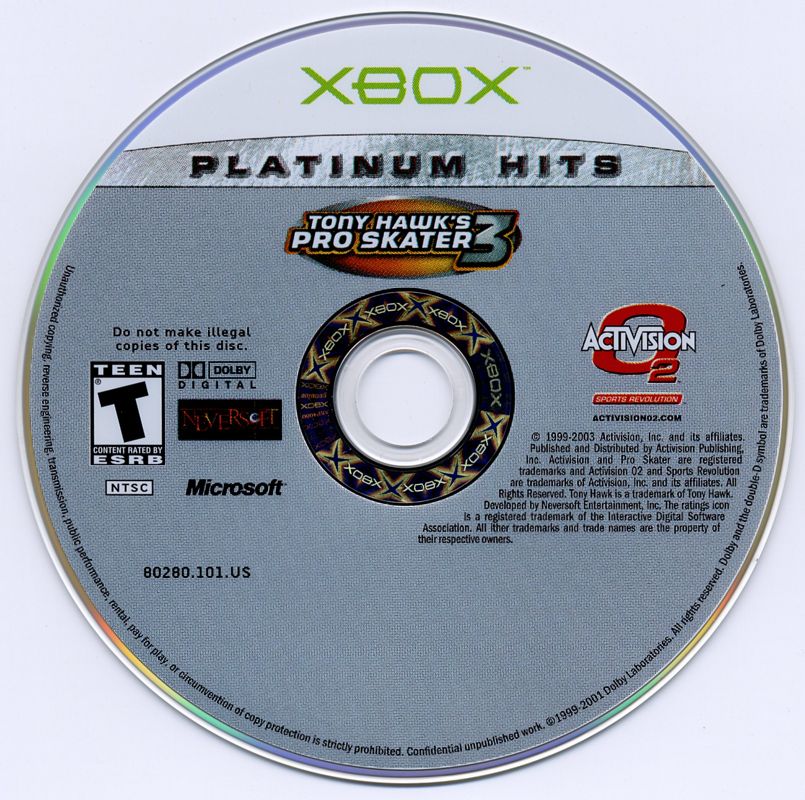 Media for Tony Hawk's Pro Skater 3 (Xbox) (Platinum Hits)