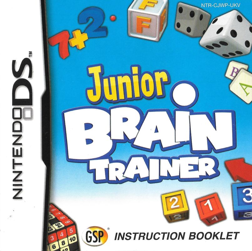 Manual for Junior Brain Trainer (Nintendo DS): Front