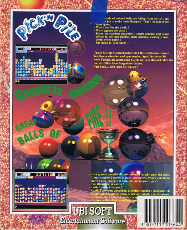 Back Cover for Pick 'n Pile (Commodore 64)
