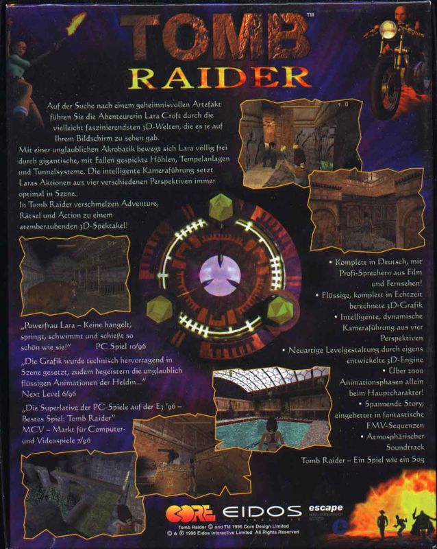Back Cover for Tomb Raider (DOS)