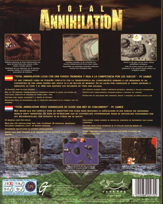 Back Cover for Total Annihilation (Windows)