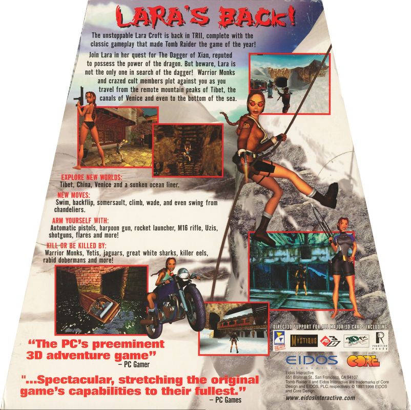 Back Cover for Tomb Raider II (Windows)