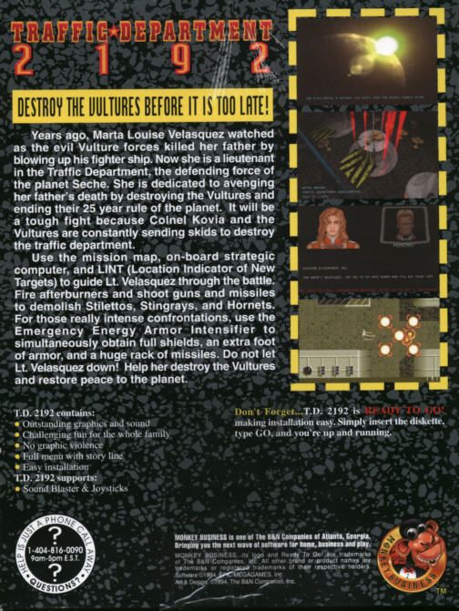 Back Cover for Traffic Department 2192 (DOS)