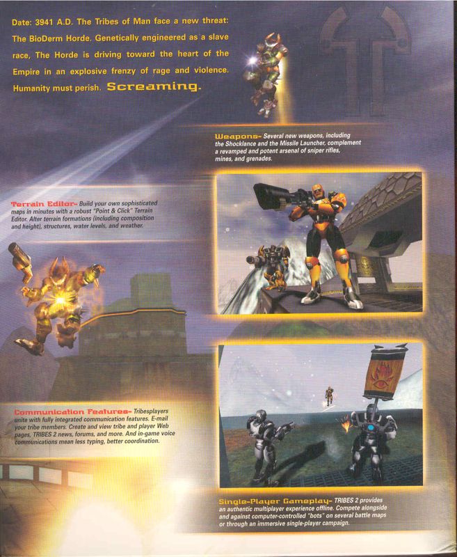Inside Cover for Tribes 2 (Windows): Right Flap
