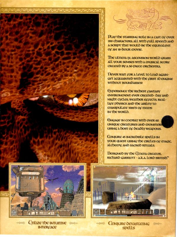 Inside Cover for Ultima IX: Ascension (Windows): Flap Page Six