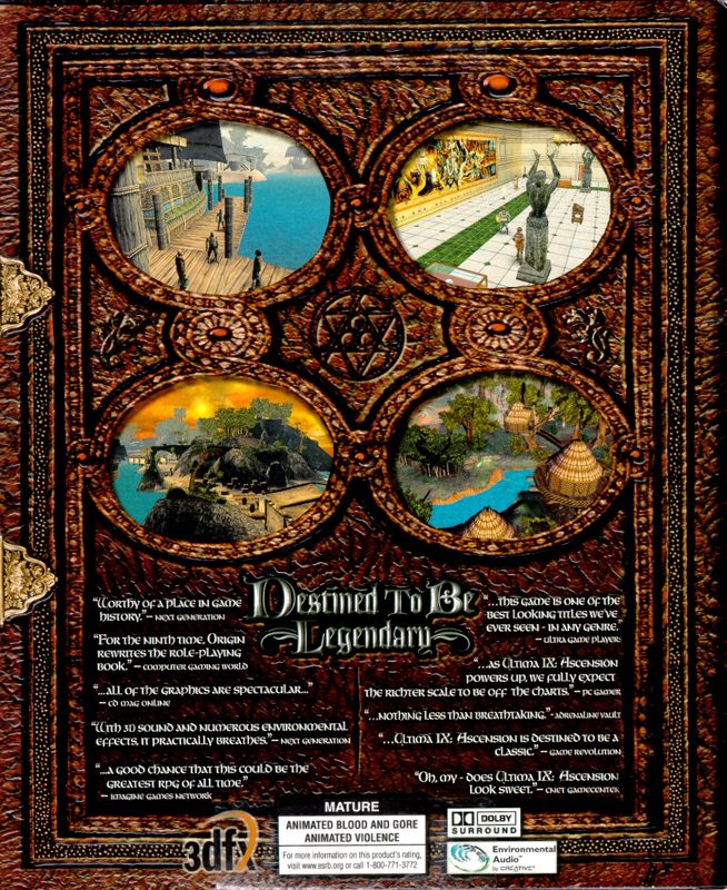 Back Cover for Ultima IX: Ascension (Windows)