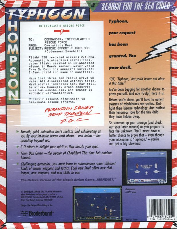 Back Cover for Typhoon Thompson in Search for the Sea Child (Atari ST)