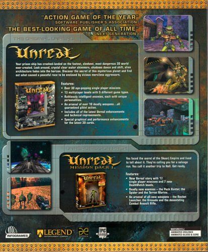 Back Cover for Unreal: Gold (Windows)