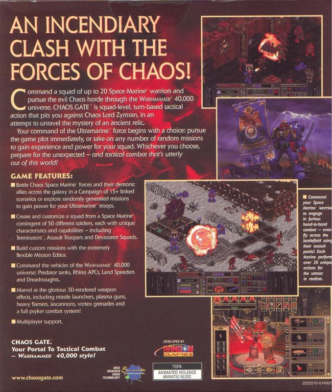 Back Cover for Warhammer 40,000: Chaos Gate (Windows)