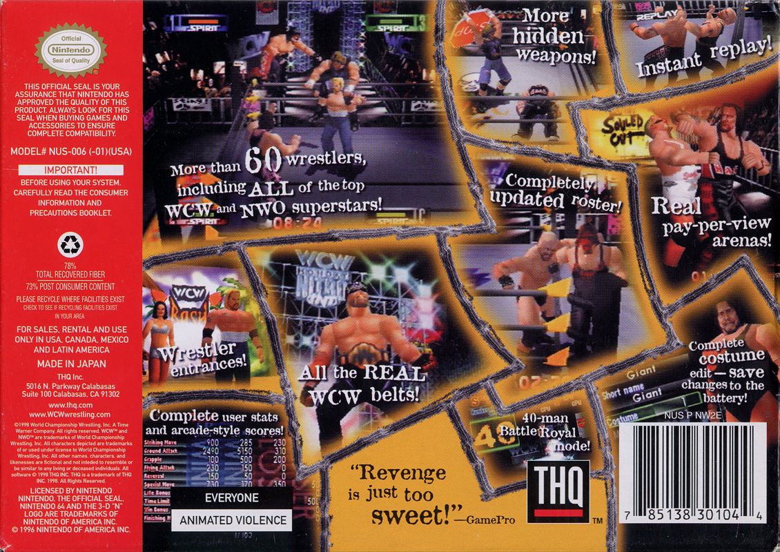Back Cover for WCW/NWO Revenge (Nintendo 64)
