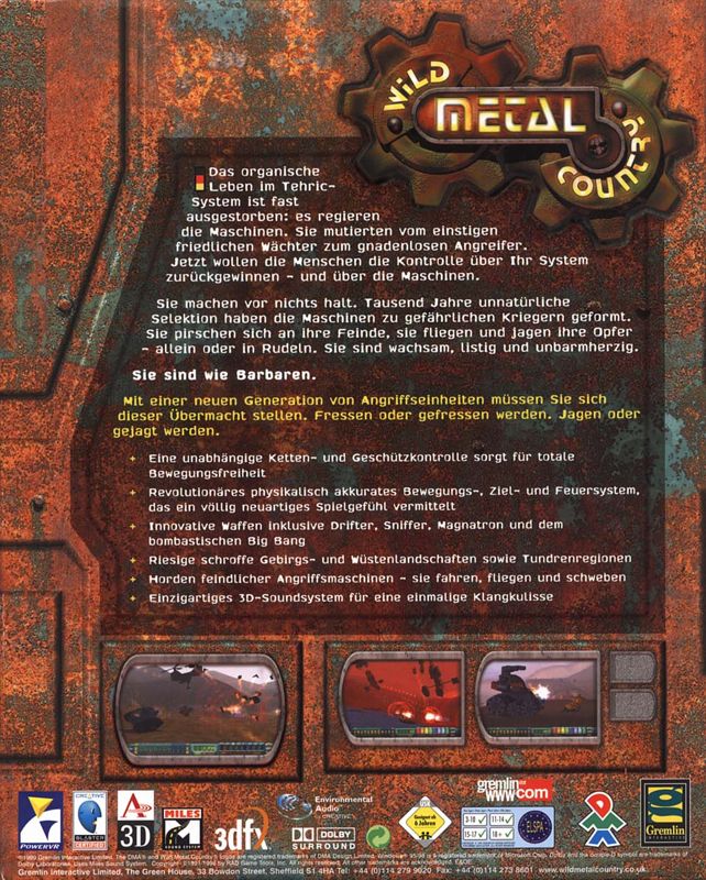 Back Cover for Wild Metal Country (Windows)