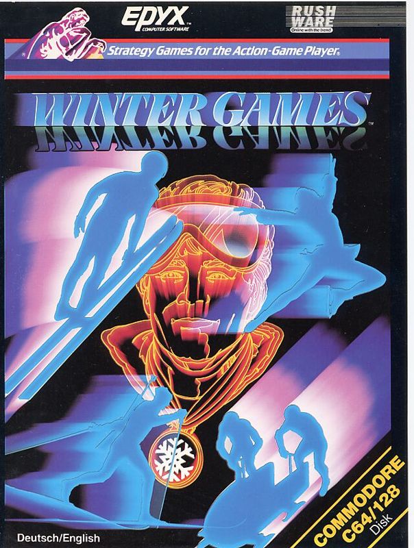 Front Cover for Winter Games (Commodore 64) (Rushware release in plastic box)