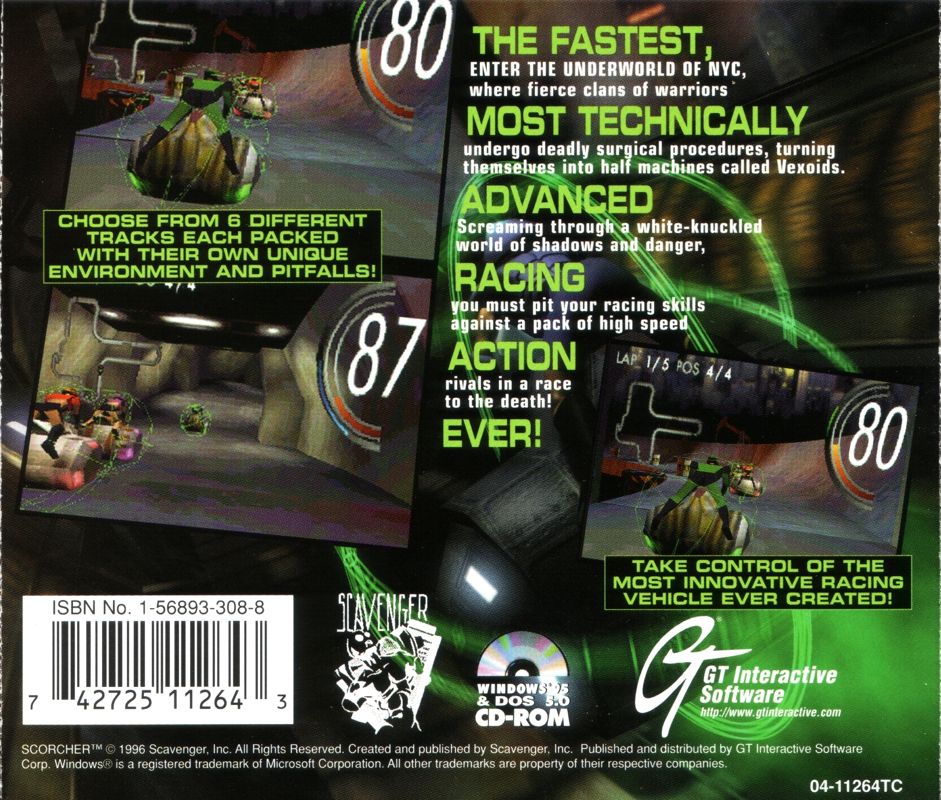 Other for Scorcher (DOS and Windows): Jewel Case - Back