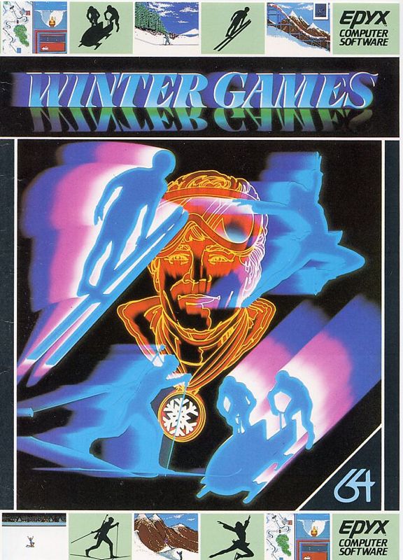 Front Cover for Winter Games (Commodore 64) (U.S. Gold release in plastic folder, disk)