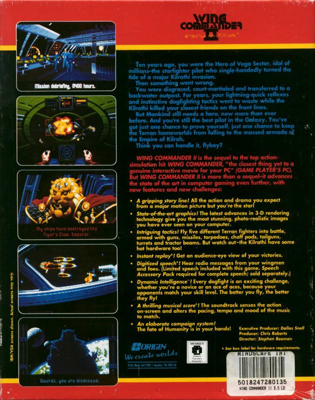 Wing Commander II: Vengeance of the Kilrathi cover or packaging ...