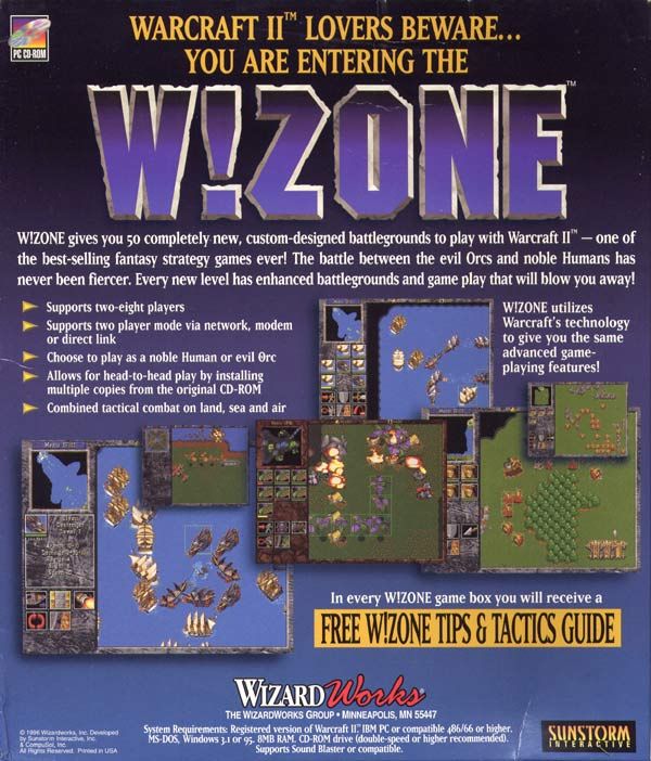 Back Cover for W!Zone (DOS)