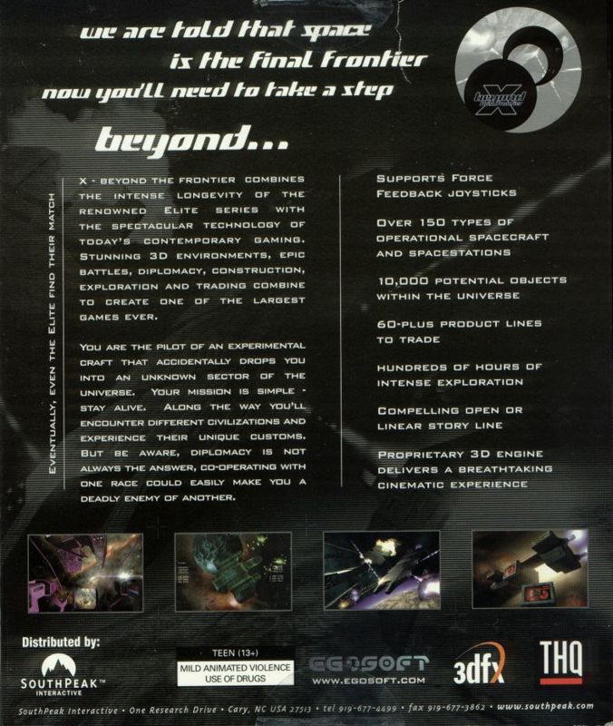 Back Cover for X: Beyond the Frontier (Windows)