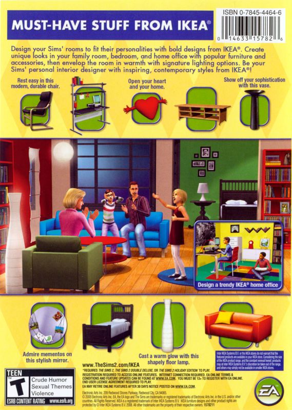 Back Cover for The Sims 2: IKEA Home Stuff (Windows)