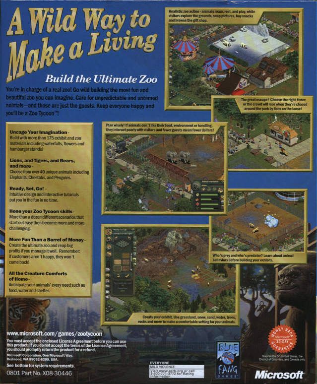Back Cover for Zoo Tycoon (Windows)